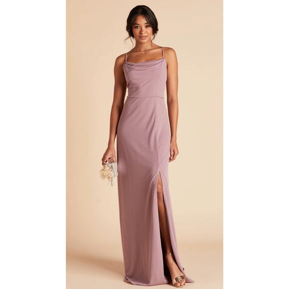 Birdy Grey Ash Formal Dress Crepe Womens XS Dark Mauve Bridesmaid New Evening - Picture 1 of 13